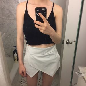 Zara White Wrap Skort